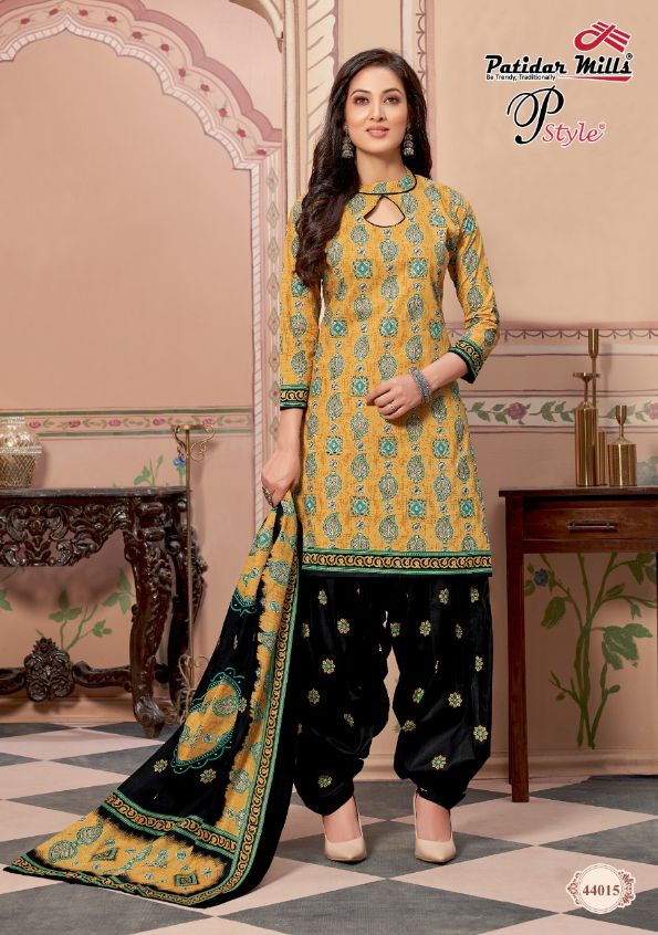 Patidar P Style 44 Regular Wear Printed Cotton Dress Material Collection